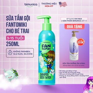 Sữa Tắm Gội Cho Bé Trai 3 Tuổi Bimunica Fantomiki Không Cay Mắt Mềm Da 250ml