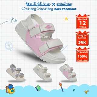 Giày Sandal Cỏ Bốn Lá Nữ SANDANI S1 TRINH Dép Quai Hậu Nữ Trắng Ngà Phối Màu Giày Nữ Nhẹ-Bền-Dễ Thương