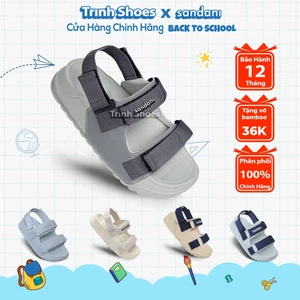 SANDANI Giày Sandal Nữ Quai Ngang Dây Dù, Đế Êm Chống Trơn, Màu Ghi (Size 36-40) - BẢO HÀNH 1 NĂM