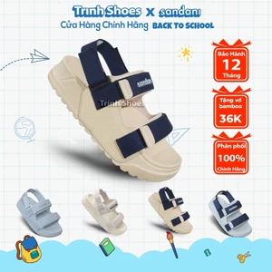 SANDANI Dép Sandal Nữ Quai Ngang Đế Êm Chống Trượt, Dây Dù, Màu Xanh Navy - BẢO HÀNH 1 NĂM