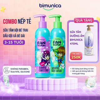 [COMBO NẾP TẺ] Sữa Tắm Gội 2in1 Bé Trai Và Dầu Gội Xả 2in1 Bé Gái Fantomiki 250ml