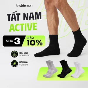 Tất vớ nam Active cổ trung Insidemen lưới thoáng khí, co giãn đa chiều ISC011M0H0