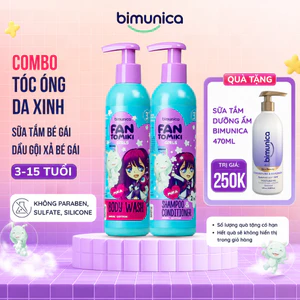 Sữa Tắm Bé Gái Và Dầu Gội Xả 2in1 Fantomiki 250ml Cho Bé Gái Từ 3 Tuổi