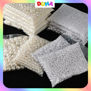 100g Hạt ngọc trai nhựa ABS có lỗ 3-20mm cho trang sức DIY DUHA 028