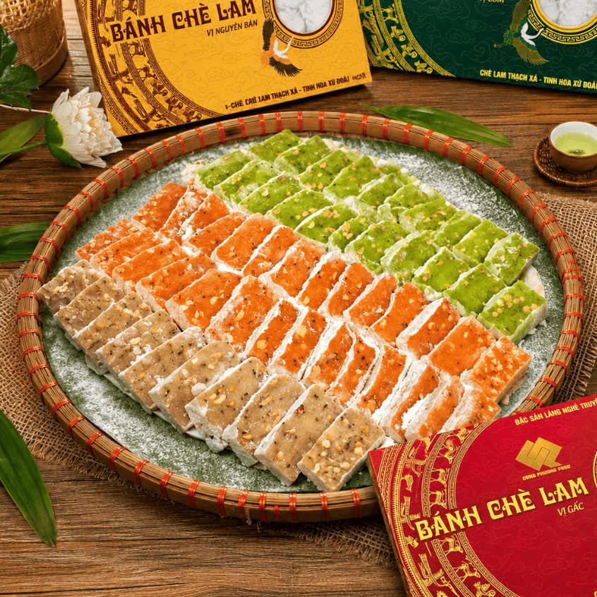 Combo 6 hộp Bánh kẹo Chè lam Thạch Xá Thạch Thất 450g- KHÔNG ĐƯỜNG - Ít ngọt - Không chất bảo quản - Đảm bảo VSATTP
