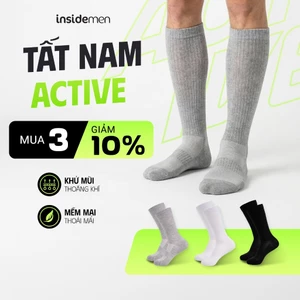 Tất nam sợi đệm xù Active dài đến gối giữ ấm cơ bắp Insidemen ISC015A0H0