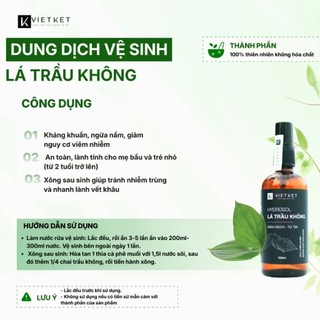 Vệ sinh lá trầu không bạc hà Vietket 100ml - đậm đặc, không bọt, nguyên chất - Giảm nấm ngứa