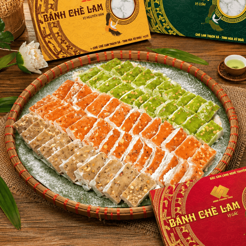 Combo 3 hộp Bánh kẹo Chè lam Thạch Xá Thạch Thất 450g - KHÔNG ĐƯỜNG - Ít ngọt - Không chất bảo quản - Đảm bảo VSATTP