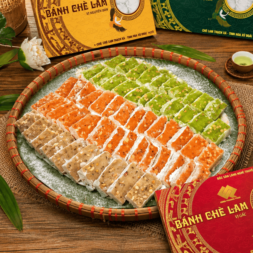 Combo 10 hộp Bánh kẹo Chè lam Thạch Xá Thạch Thất 450g - KHÔNG ĐƯỜNG - Ít ngọt - Không chất bảo quản - Đảm bảo VSATTP