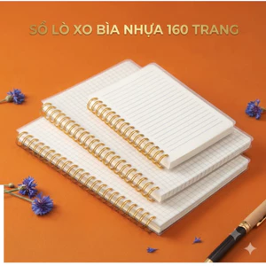 Sổ lò xo basic A6 A5 B5 A4 160 trang kẻ caro kẻ ngang trơn SỔ BÌA NHỰA
