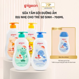 Sữa tắm gội Pigeon 700ml dưỡng ẩm dịu nhẹ cho bé sơ sinh mềm mại an toàn cho da chính hãng