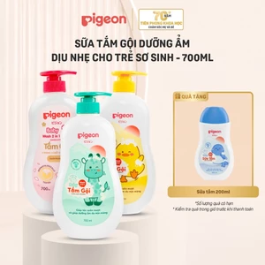 Sữa tắm gội Pigeon 700ml dưỡng ẩm dịu nhẹ cho bé sơ sinh mềm mại an toàn cho da