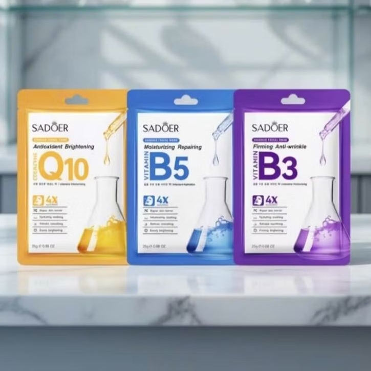 Combo 30 Miếng Mặt Nạ SADOER Dưỡng Ẩm Sáng Da Cấp Nước B5 B3 Q10 Phục Hồi Da