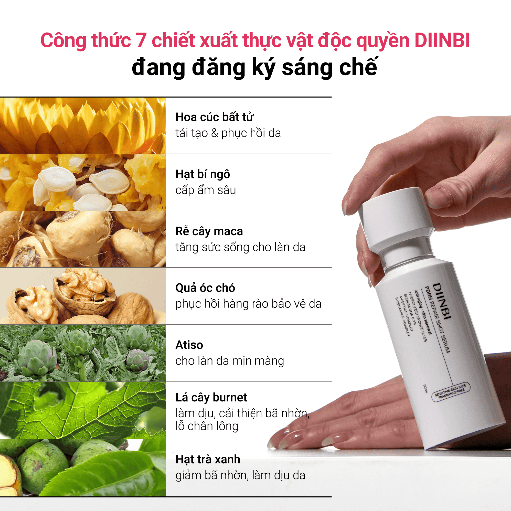 Serum PDRN & Vi Kim Bọt Biển Giúp Phục Hồi Và Hỗ Trợ Cải Thiện Nếp Nhăn Diinbi PDRN Repair Shot Serum 50ml | BigBuy360 - bigbuy360.vn