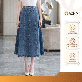 Chân Váy 𝐂𝐂𝐇𝐀𝐓 Dáng Xòe Campbell Chỉ Nổi Chất Liệu Jeans Mềm Mại Cao Cấp 16CDJ2066XT