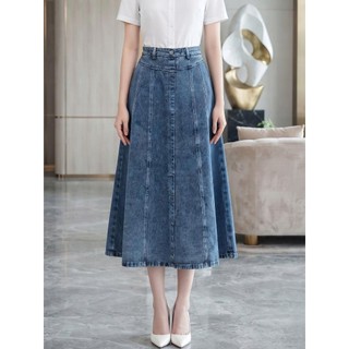 Chân Váy 𝐂𝐂𝐇𝐀𝐓 Dáng Xòe Campbell Chỉ Nổi Chất Liệu Jeans Mềm Mại Cao Cấp 16CDJ2066XT
