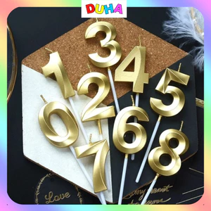 COMBO 5 Nến Số Sinh Nhật Nhũ Bạc Phong Cách Hiện Đại (Silver Diamond Digital Candle) DUHA 045