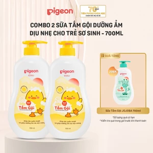 Combo 2 sữa tắm gội Pigeon 700ml dưỡng ẩm dịu nhẹ cho bé sơ sinh mềm mại an toàn cho da chính hãng