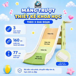 Cầu Trượt Cho Bé Pakey New 2026 Máng Trượt 175cm TẶNG SET BÓNG RỔ, Cầu Trượt Gấp Gọn Tiện Lợi Chính hãng Bảo Hành 1 Năm