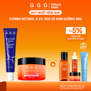 Combo 02 Sản Phẩm Hỗ Trợ Sáng Da, Dưỡng Ẩm Gồm RadiantX Retinol Cream 30gr và Super Revitalize Mushroom 50g