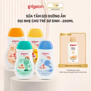 Sữa tắm gội Pigeon 200ml dưỡng ẩm dịu nhẹ cho bé sơ sinh mềm mại an toàn cho da chính hãng 1
