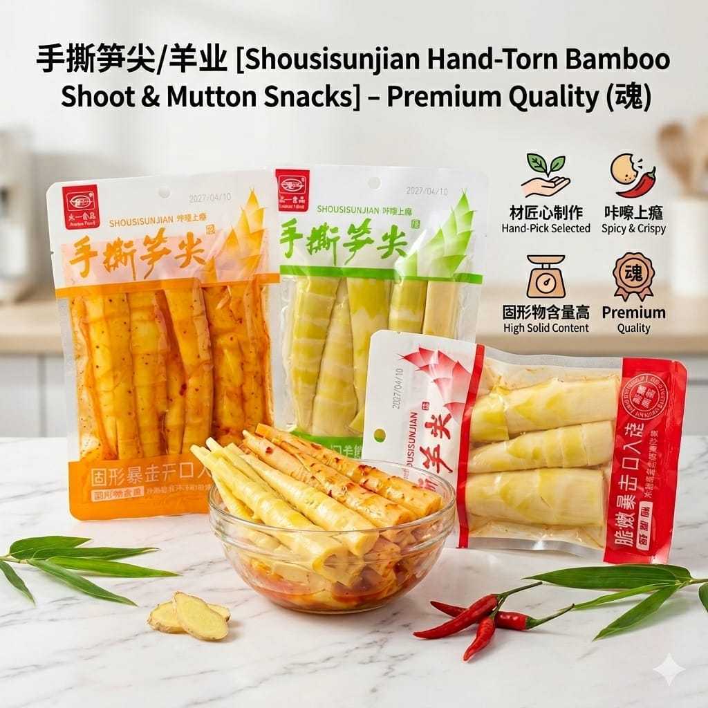 2 Gói Măng Xé Cay Yongyi Food Vị Sơn Tiêu/Ớt Tươi - Đồ Ăn Vặt Măng Ngâm Giòn Cay.s8