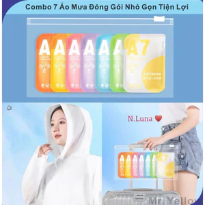 Set 7 áo mưa 1 lần siêu dai gấp nhỏ gọn
