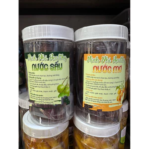 Nước sấu , nước mơ ngâm chua nhiều , nhiều trái .Trái cây sấy Minh Nhi