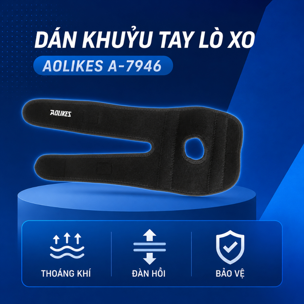 Băng khuỷu tay Aolikes lò xo, Bảo vệ khuỷu tay tập gym thể thao cao cấp A-7946