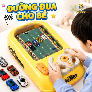 Ô Tô Đồ Chơi Đường Đua Xe Ô Tô Màn Hình Chuyển Động Kèm Vô Lăng Điều Khiển Có Âm Thanh - Đồ Chơi Cho Bé PUKAPI