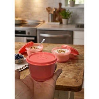 Set 4 hộp 140ml làm sữa chua TUPPERWARE, nhỏ gọn tiện lợi