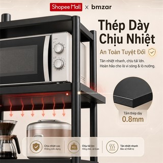 Kệ để đồ nhà bếp đa năng có bánh xe Kệ lò vi sóng sắt sơn tĩnh điện chịu lực cao sắp xếp gọn gàng căn bếp