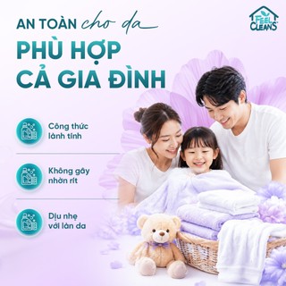 Nước Giặt FeelCleans 3.5L Tím Sweet Glow Hương Hoa Ngọt Dậy, Đánh Bay Vết Bẩn, Giữ Sợi Vải Mềm Mại Cho Cả Gia Đình