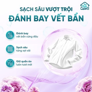 Combo 2 Nước Giặt FeelCleans 3.5L (Tím-Xanh) Sweet Glow Và Warm Bloom Đánh Bay Vết Bẩn, Lưu Hương Lâu, Mềm Mại Sợi Vải