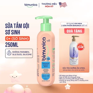 Sữa Tắm Gội Cho Bé Từ Sơ Sinh Bimunica Dịu Nhẹ Làm Sạch Bảo Vệ Da