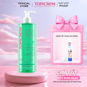 Gel rửa mặt không chứa xà phòng giúp làm sạch nhẹ nhàng và loại bỏ dầu nhờn - TOPICREM AC Purifying Cleansing Gel 400ml