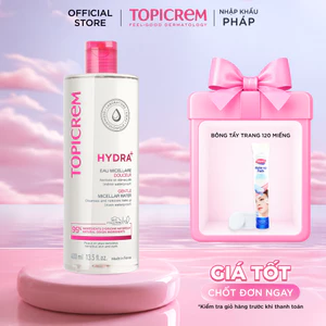Nước tẩy trang dịu nhẹ TOPICREM HYDRA+ GENTLE MICELLAR WATER 400ML