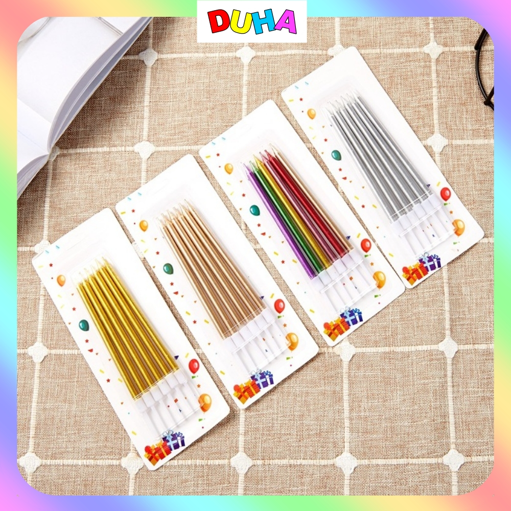 Combo 10 Hộp Nến Sinh Nhật 15cm Hình Bút Chì [1 Hộp 6 Cây] DUHA 023