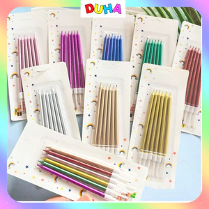 COMBO 50 VỈ NẾN BÚT CHÌ Cầu Vồng trang trí bánh sinh nhật, nến sinh nhật DUHA 023