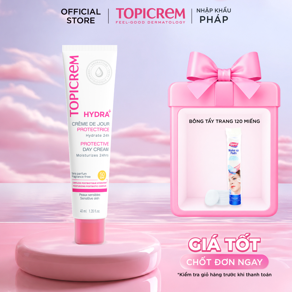 Kem chống nắng TOPICREM HYDRA+ PROTECTIVE DAY CREAM SPF50 40ml
