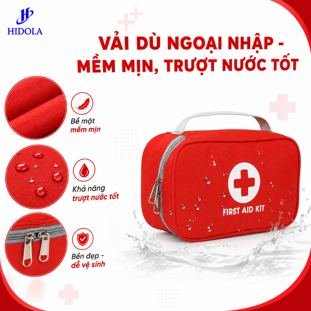 Túi Y Tế Cá Nhân Sơ Cấp Cứu 9052 – Túi Đựng Thuốc Gia Đình, Túi Sơ Cứu Mini Gọn Nhẹ, Chống Thấm Nước