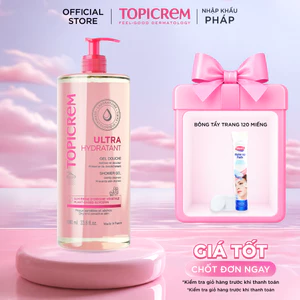 Gel tắm siêu dưỡng ẩm TOPICREM ULTRA HYDRATANT GEL DOUCHE 1L giữ ẩm cho làn da nhạy cảm