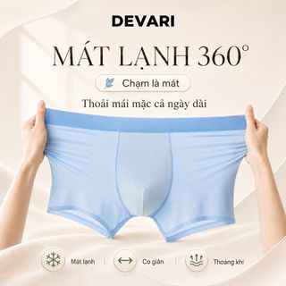 Quần Sịp Boxer Vải Su Đúc Lụa Băng Cao Cấp Không Đường May, Quần Lót Nam Thoáng Mát DEVARI N2259