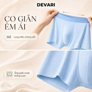 Quần Sịp Boxer Vải Su Đúc Lụa Băng Cao Cấp Không Đường May, Quần Lót Nam Thoáng Mát DEVARI N2259