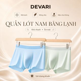 Quần Sịp Boxer Vải Su Đúc Lụa Băng Cao Cấp Không Đường May, Quần Lót Nam Thoáng Mát DEVARI N2259