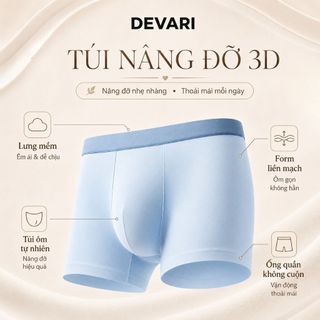 Quần Sịp Boxer Vải Su Đúc Lụa Băng Cao Cấp Không Đường May, Quần Lót Nam Thoáng Mát DEVARI N2259