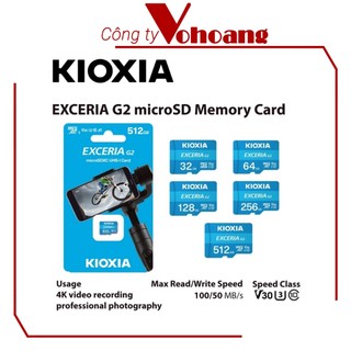 Thẻ Nhớ Kioxia Exceria 64GB MicroSDXC UHS-I U1 100MB/s Cho Camera Điện Thoại