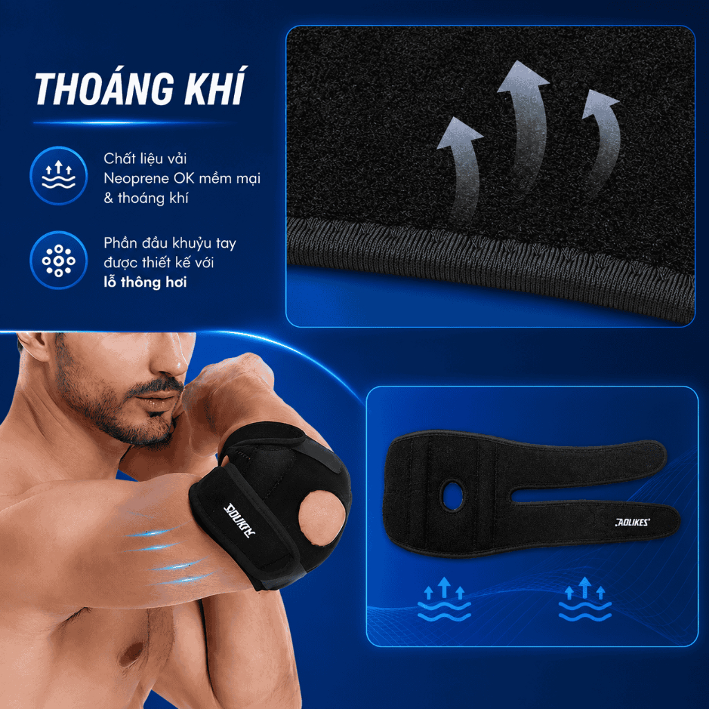 Băng khuỷu tay Aolikes lò xo, Bảo vệ khuỷu tay tập gym thể thao cao cấp A-7946