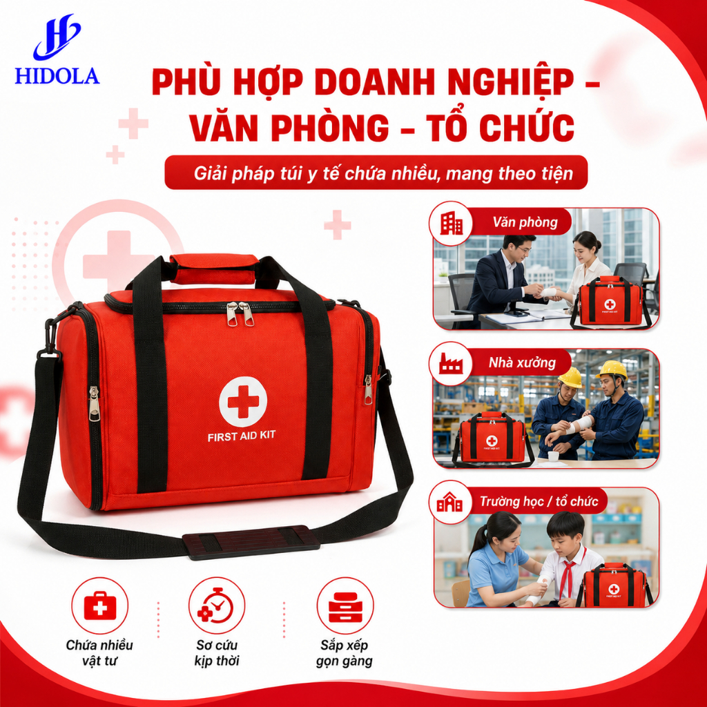 Túi Y Tế Cá Nhân Sơ Cấp Cứu 9052- 22 Lít– Túi Đựng Thuốc Gia Đình, Túi Sơ Cứu Mini Gọn Nhẹ, Chống Thấm Nước