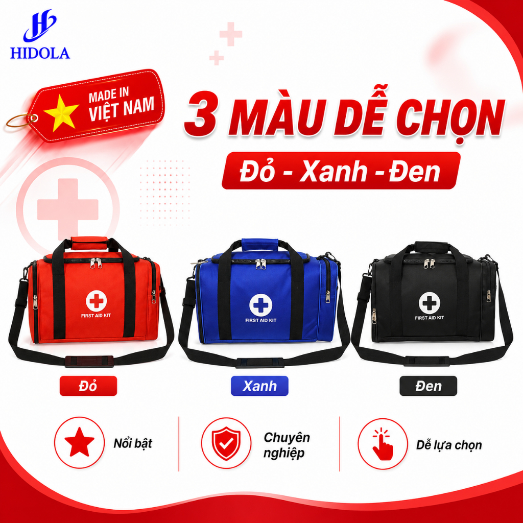 Túi Y Tế Cá Nhân Sơ Cấp Cứu 9052- 22 Lít– Túi Đựng Thuốc Gia Đình, Túi Sơ Cứu Mini Gọn Nhẹ, Chống Thấm Nước
